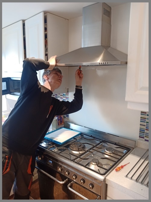 Kitchen extraction fan and ductwork fitting Belfast